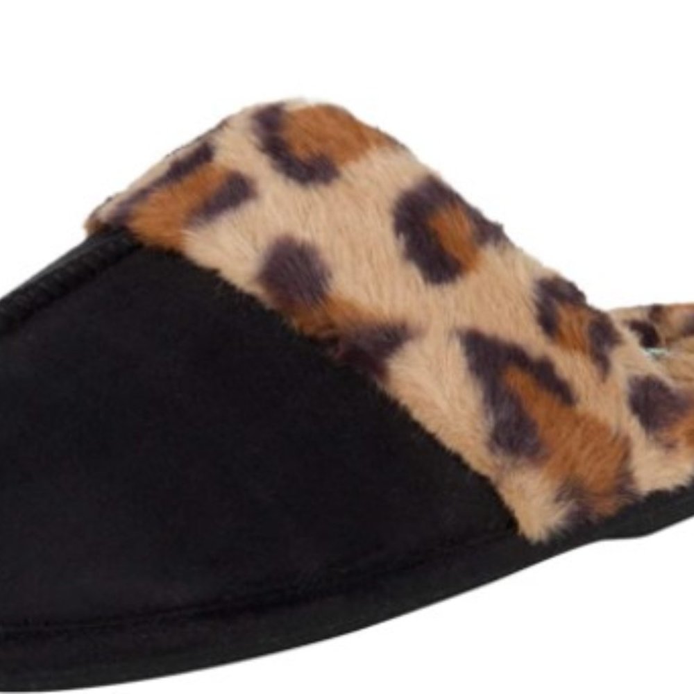 Women's Jessica Simpson Black Leopard Slippers